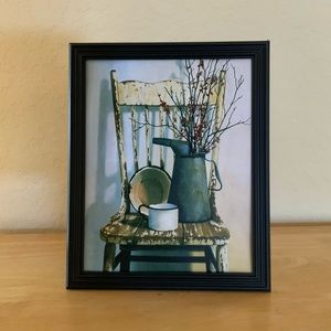 Farmhouse Primitive country chair picture 8x10 w/frame